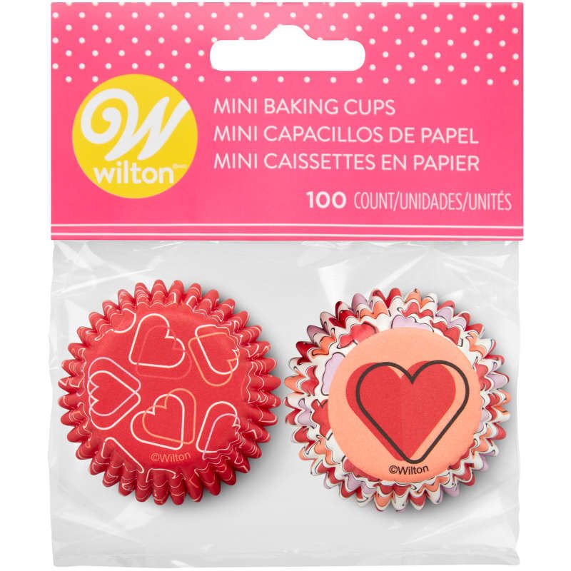 WILTON VALENTINE RED HEARTS BAKING CUPS CUPCAKE LINERS 50 COUNT NEW!!!!!!!!!!!!! 